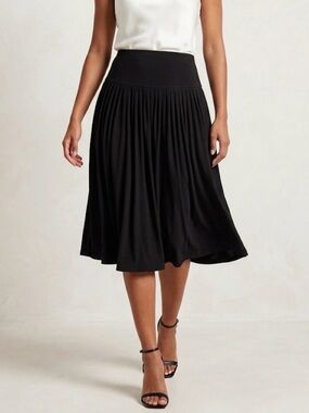 Vintage BabyO Black Midi Flowy Skirt with High Waist